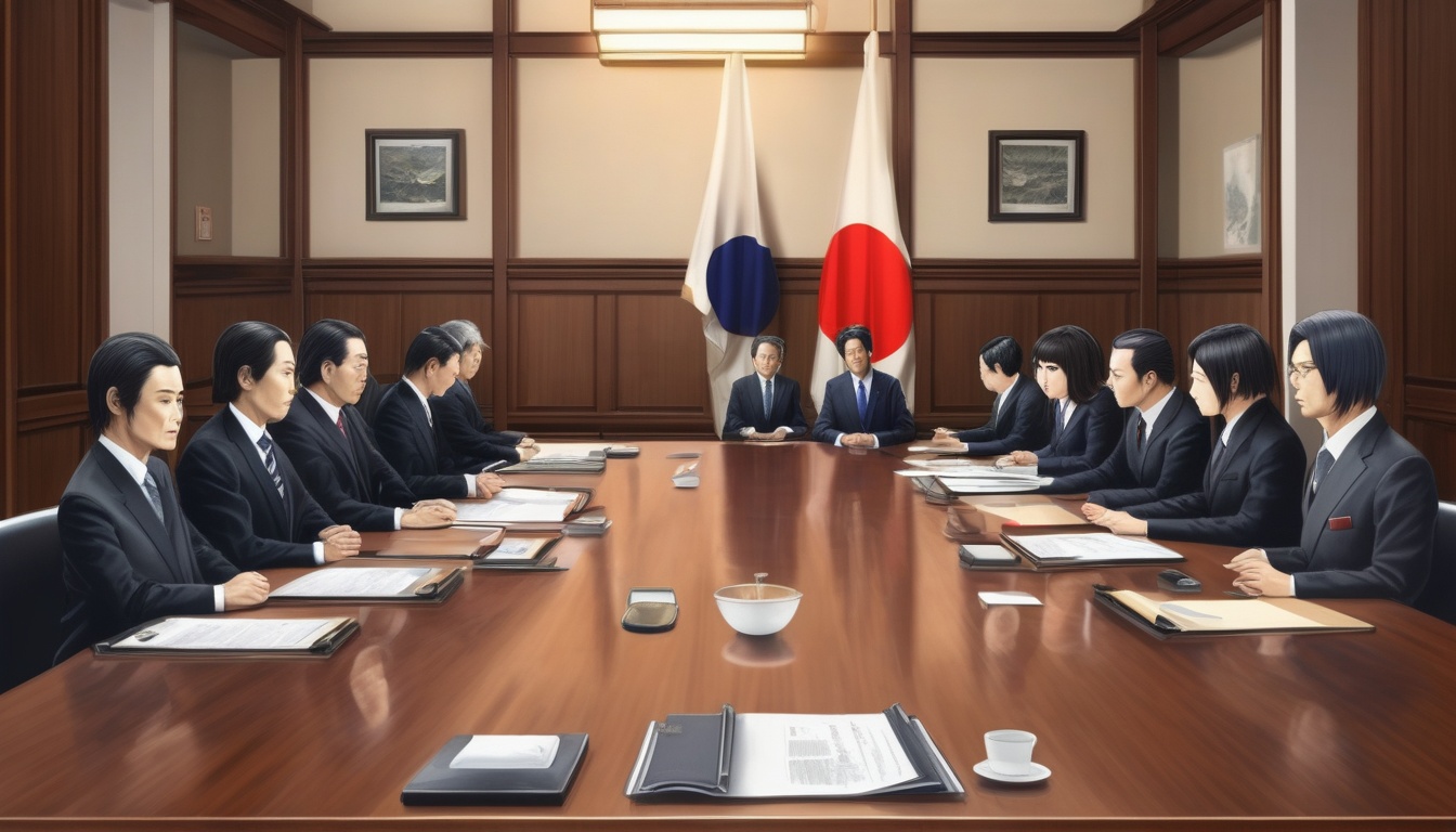 政策会議を行う日本の政府関係者